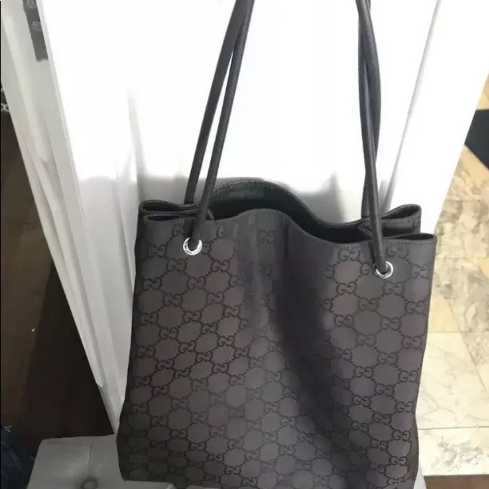 Dark brown Gucci monogram gg tote with dust bag